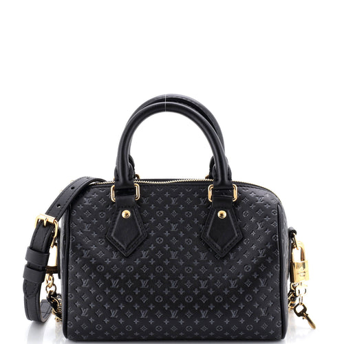 Speedy Bandouliere Bag Nanogram Embossed Leather 20