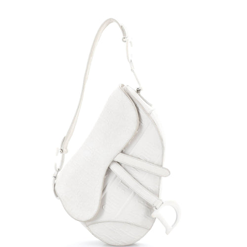 Saddle Handbag Oblique Embossed Calfskin Medium
