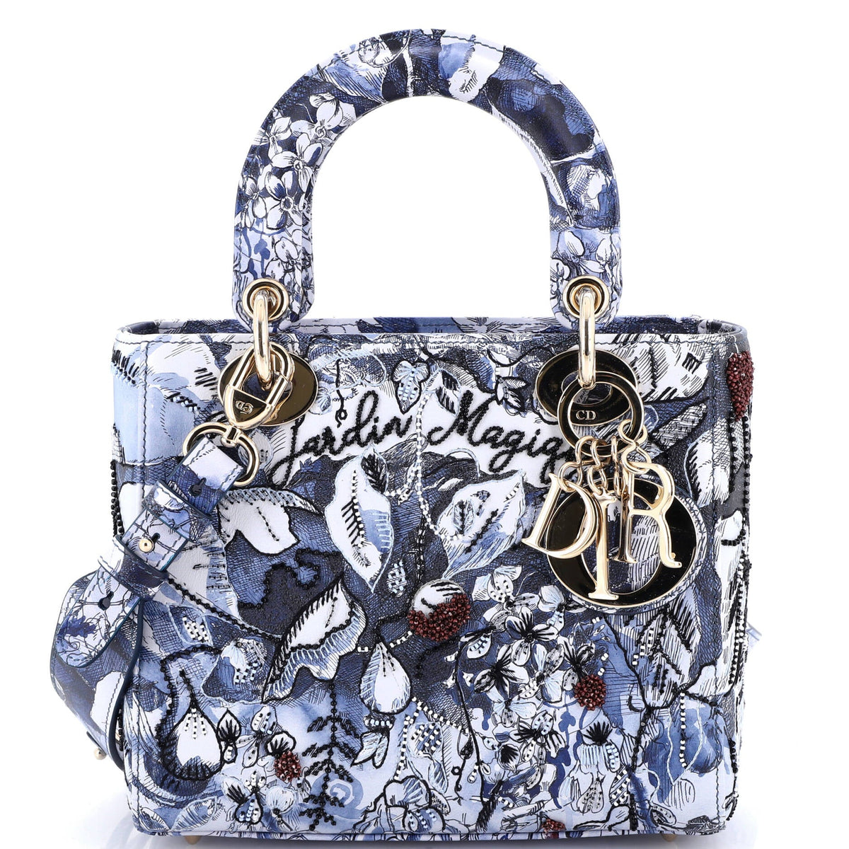 Christian Dior My ABCDior Lady Dior Bag Embroidered Printed Leather