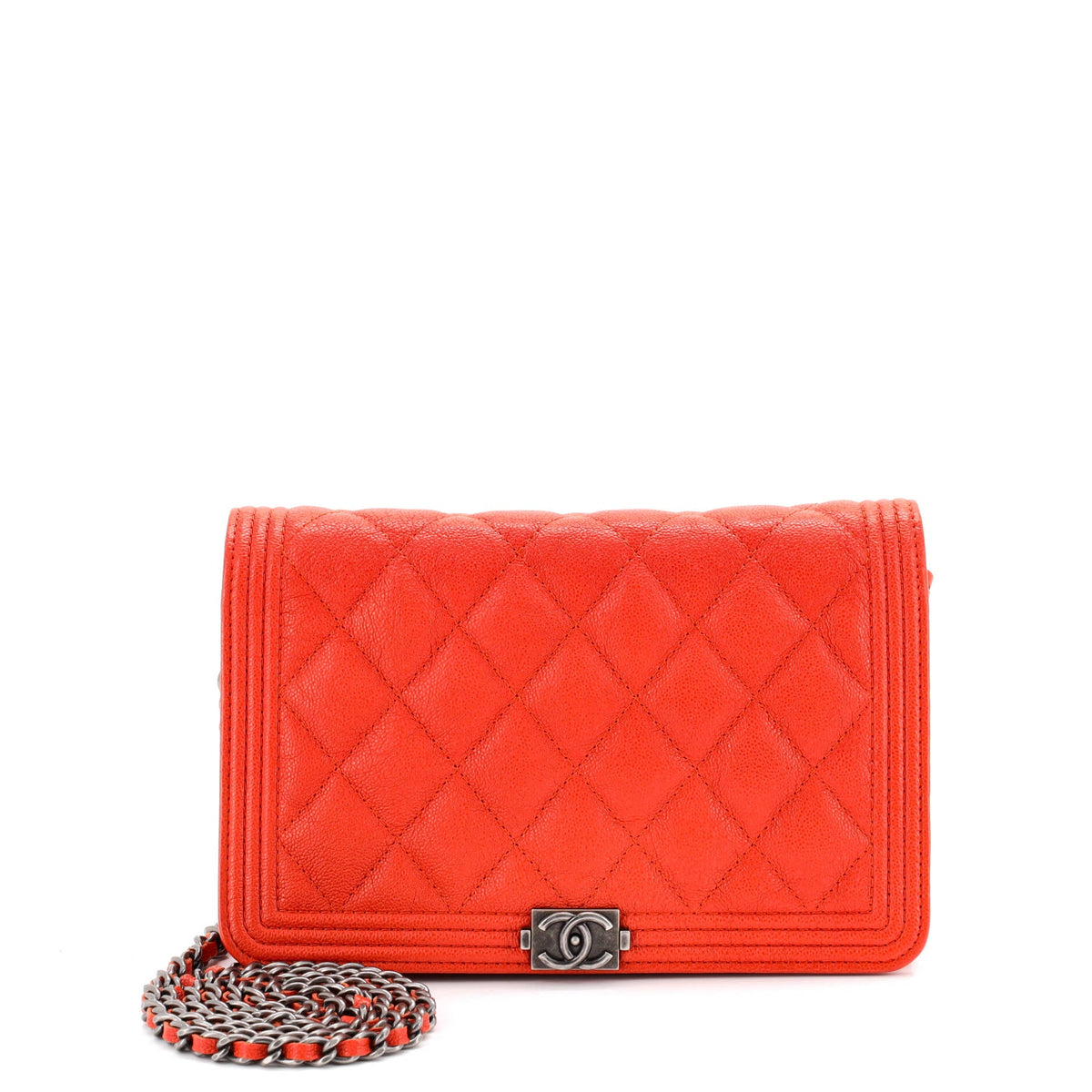Chanel CHANEL Boy Wallet on Chain Quilted Caviar