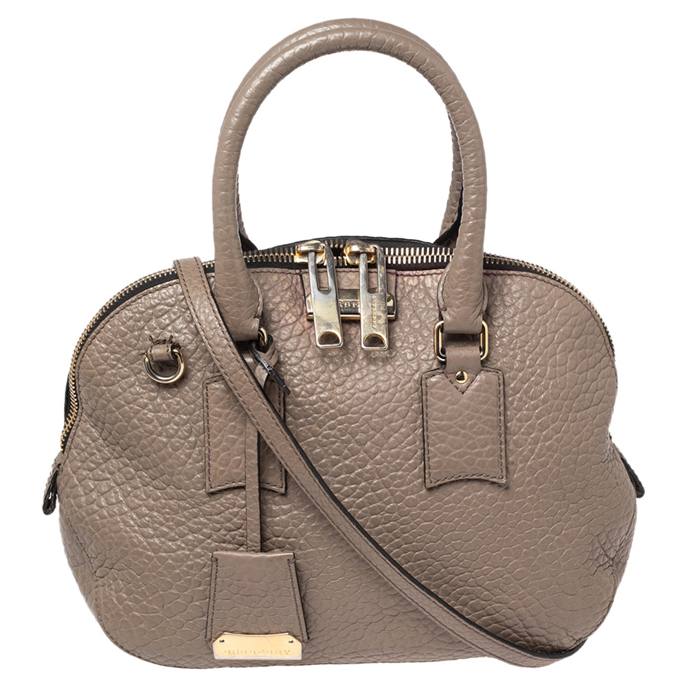 Burberry Grey Grain Leather Orchard Satchel