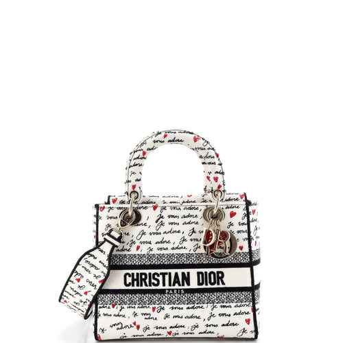 Lady D-Lite Bag Embroidered Canvas Medium