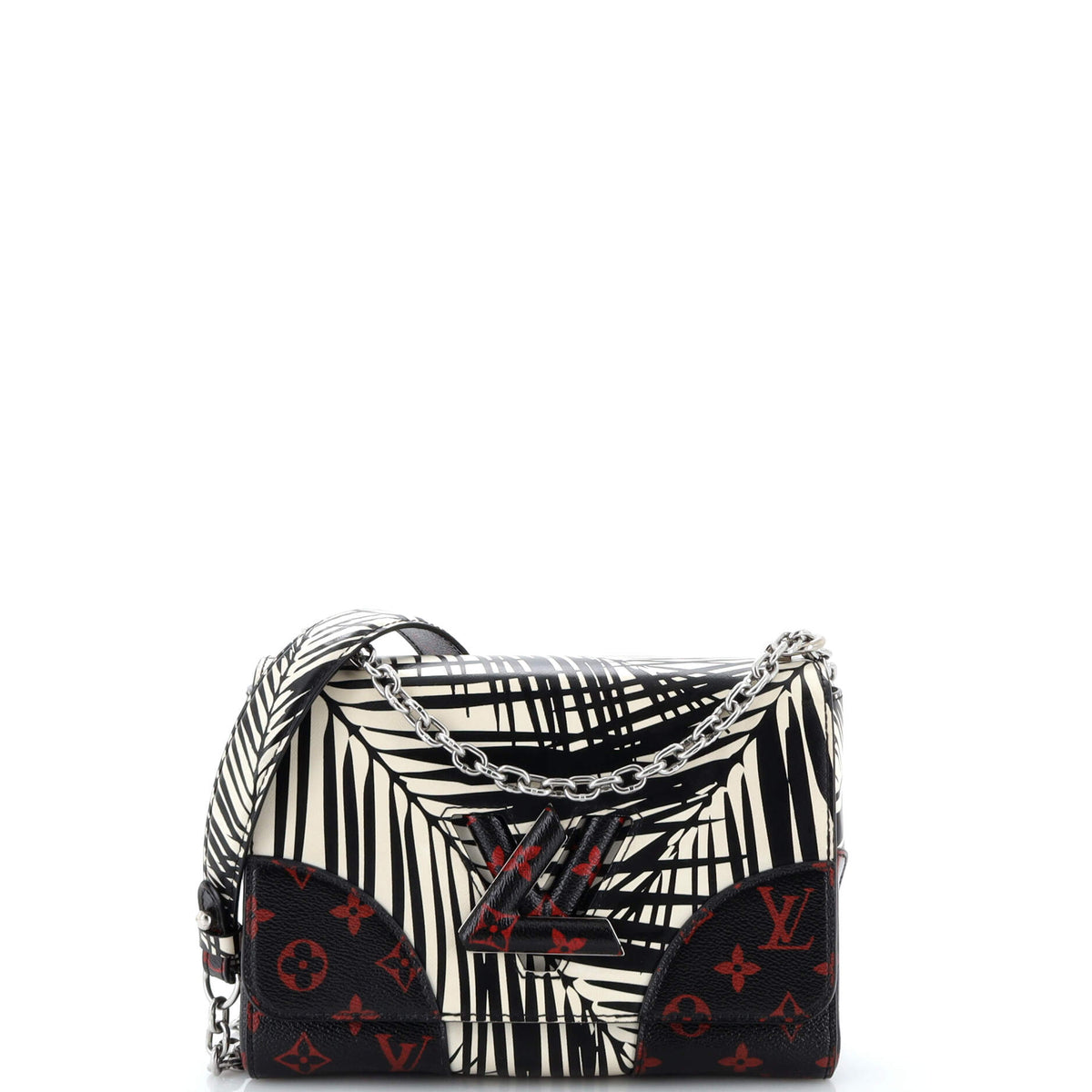 Louis Vuitton Twist Handbag Limited Edition Palm Print Leather with Monogram Infrarouge MM