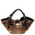 Brown Lizard Embossed and Patent Leather Hobo