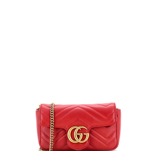GUCCI GG Marmont Flap Bag Matelasse Leather Super Mini