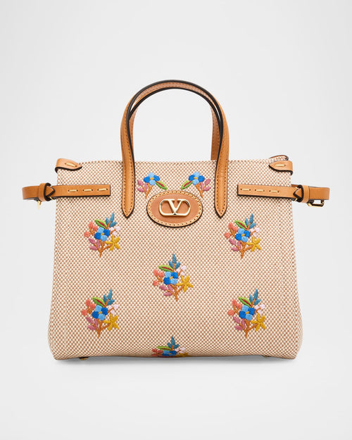 Antibes Small Embroidered Canvas Crossbody Bag