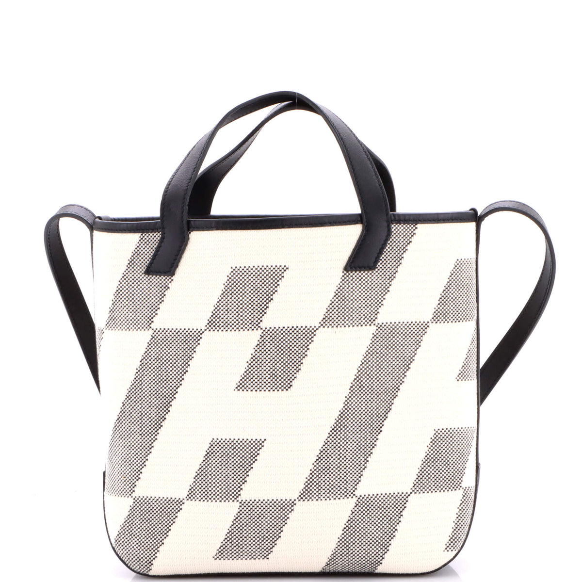 Herm?s Cabas H en Biais Tote Canvas with Leather 27