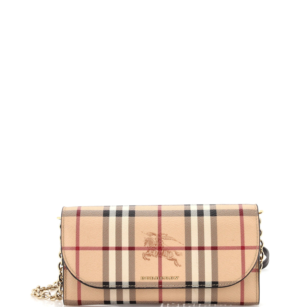 Burberry Henley Wallet on Chain Haymarket Coated Canvas