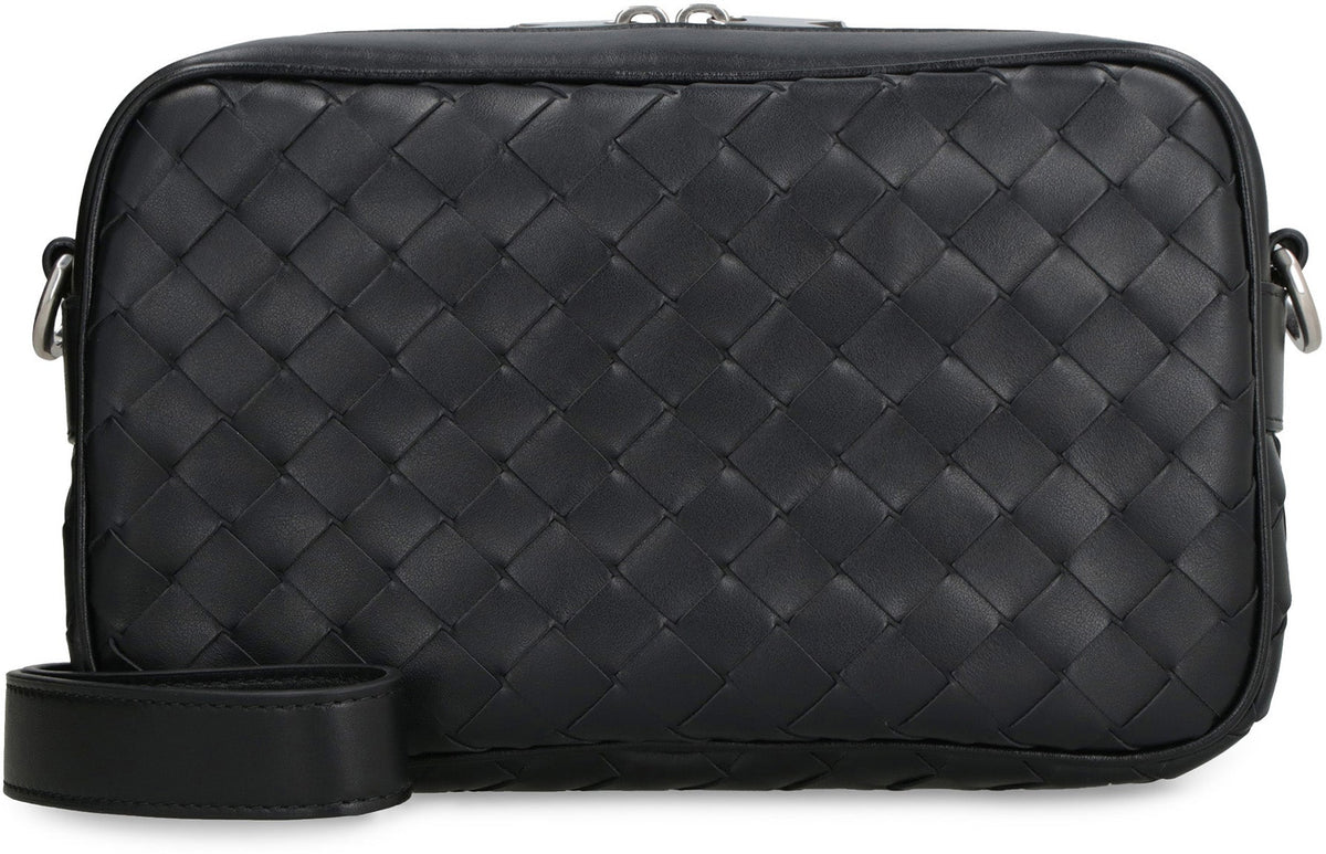 Bottega Veneta Men's Small Intrecciato Camera Bag in Black | 755923V2HL1 Color 8803