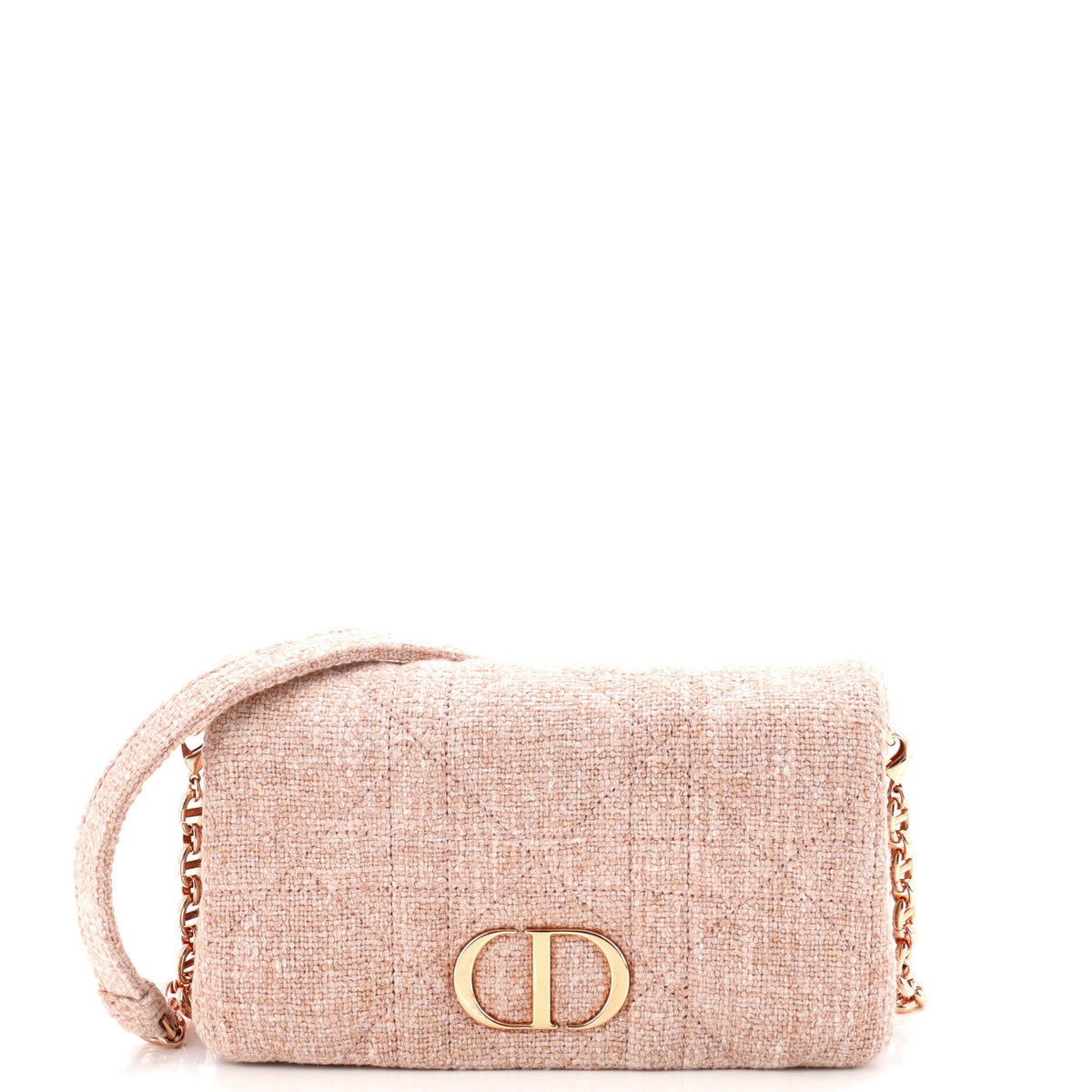 Christian Dior Caro Bag Macrocannage Quilt Linen Small