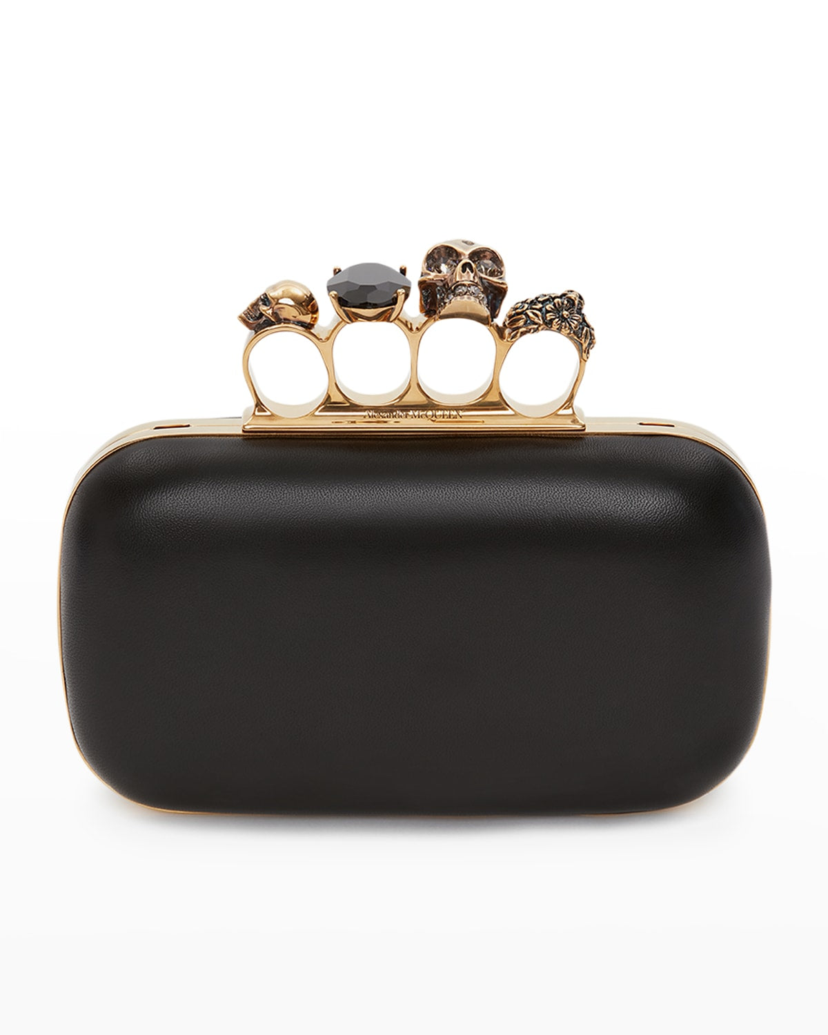 Alexander Mcqueen Skull Four Ring Clutch Bag