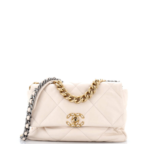 CHANEL 19 Flap Bag Quilted Leather Large