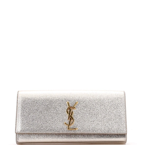 Classic Monogram Clutch Metallic Calfskin Long
