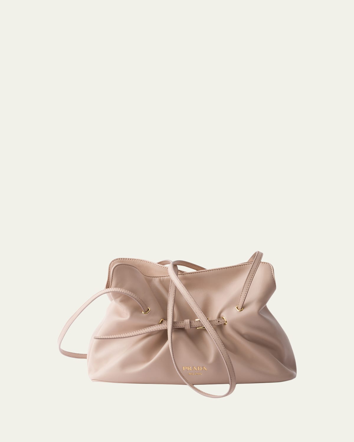 Prada Slouchy Lambskin Leather Shoulder Bag