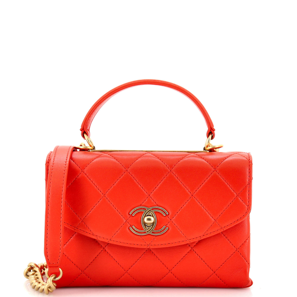 Chanel CHANEL Trendy Spirit Top Handle Bag Quilted Lambskin Small