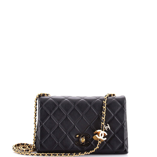 CHANEL Enamel Multi CC Chain Flap Bag Quilted Lambskin Small