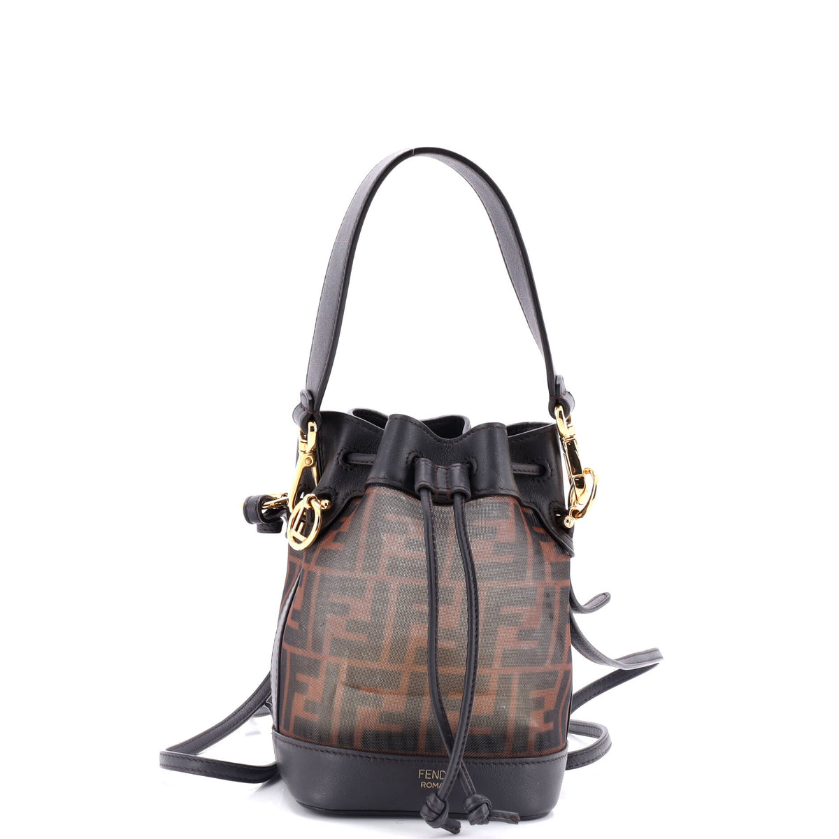 Fendi FENDI Mon Tresor Bucket Bag Zucca Mesh with Leather Mini
