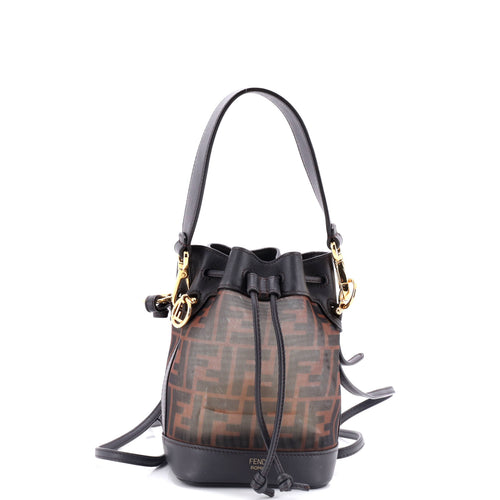 FENDI Mon Tresor Bucket Bag Zucca Mesh with Leather Mini