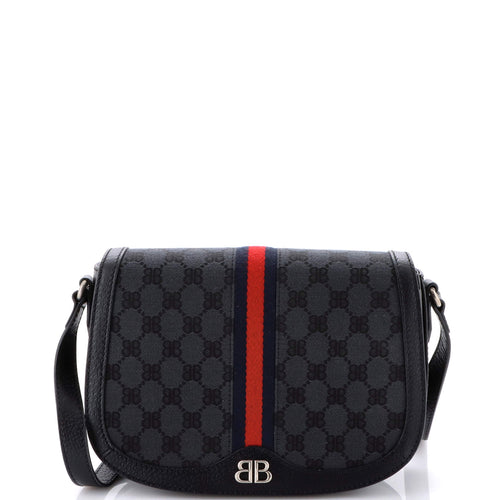 GUCCI x Balenciaga The Hacker Project Flap Messenger Bag BB Canvas Medium