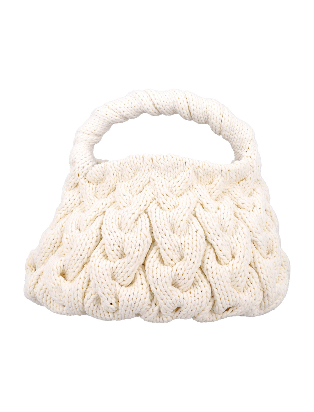 Women's Cable Knit Bag in Off White | 24AHB0692FA0345 Color 002