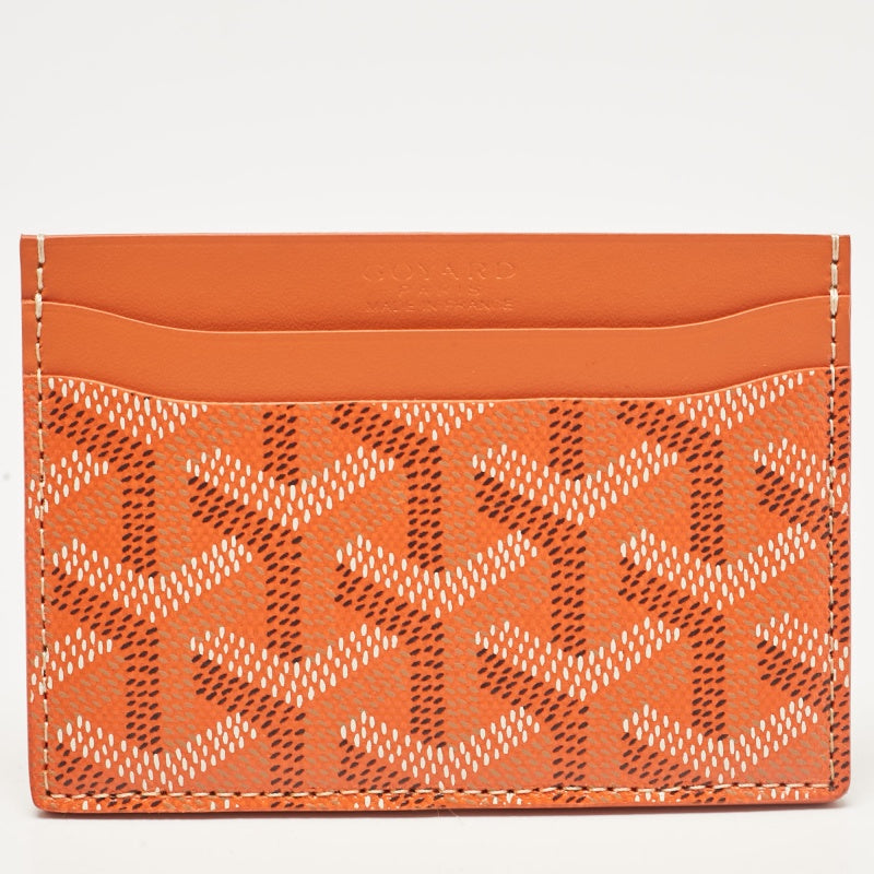 Goyard Orangefarbenes Saint Sulpice-Kartenetui aus beschichtetem Canvas und Leder von Goyardine