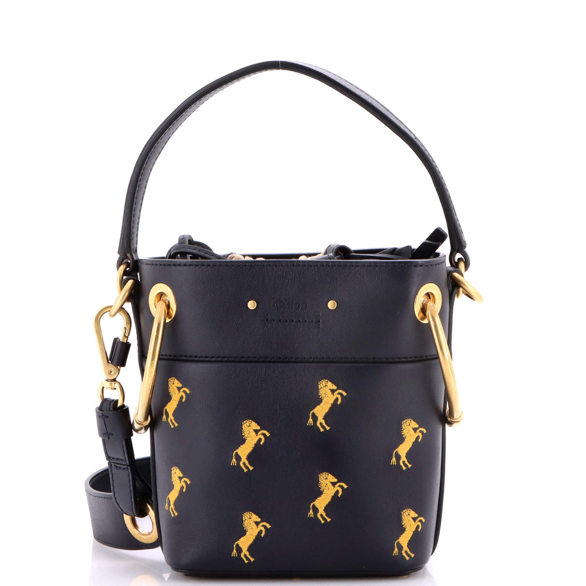 Chloe CHLOE Roy Bucket Bag Embroidered Leather Mini