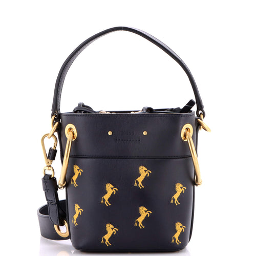 CHLOE Roy Bucket Bag Embroidered Leather Mini