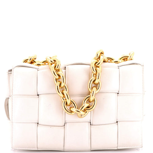 Cassette Chain Crossbody Bag Padded Maxi Intrecciato Leather