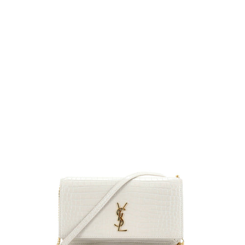 Classic Monogram Phone Holder Shoulder Bag Crocodile Embossed Leather