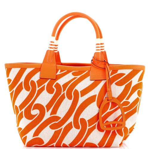 Sac Steeple Tote Printed Toile with Leather 25