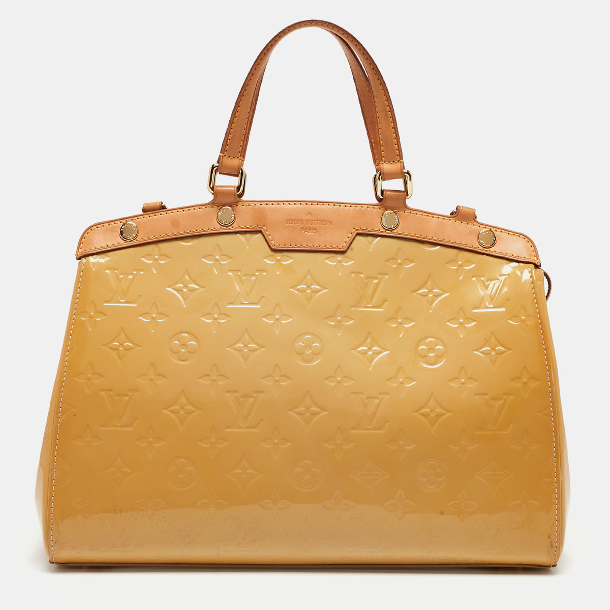 Louis Vuitton Citrine Monogram Vernis Brea MM Bag