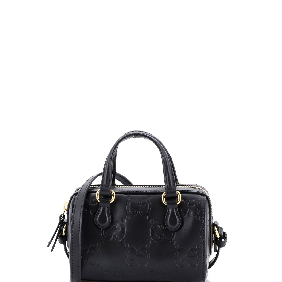 Gucci GUCCI Convertible Top Handle Bag Jumbo GG Embossed Leather Mini