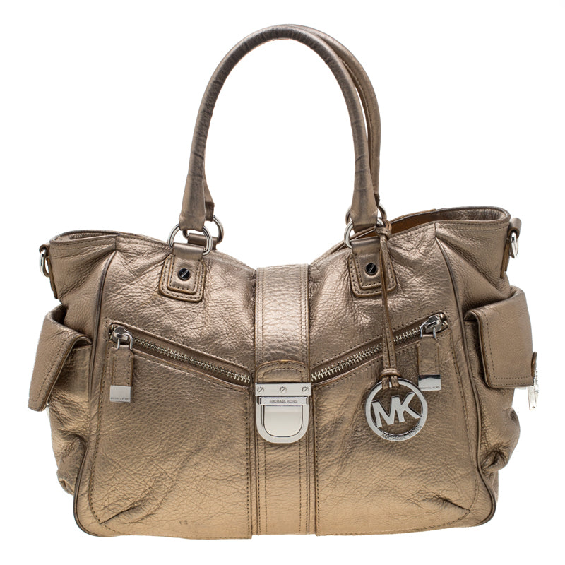 Michael Kors Metallic Gold Leather Satchel