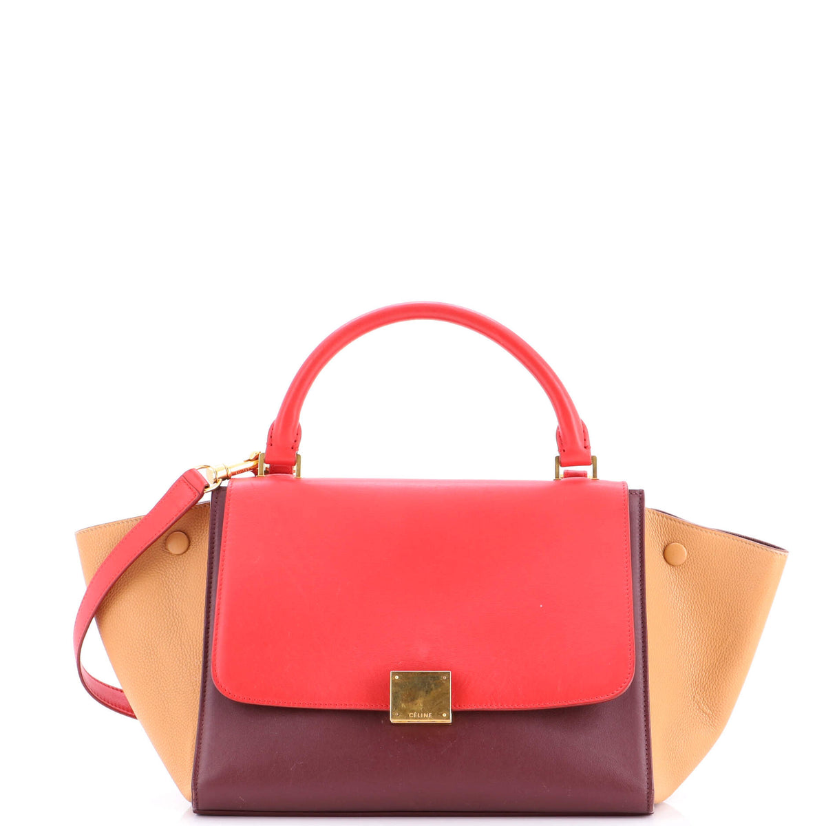 Celine CELINE Bicolor Trapeze Bag Leather Small