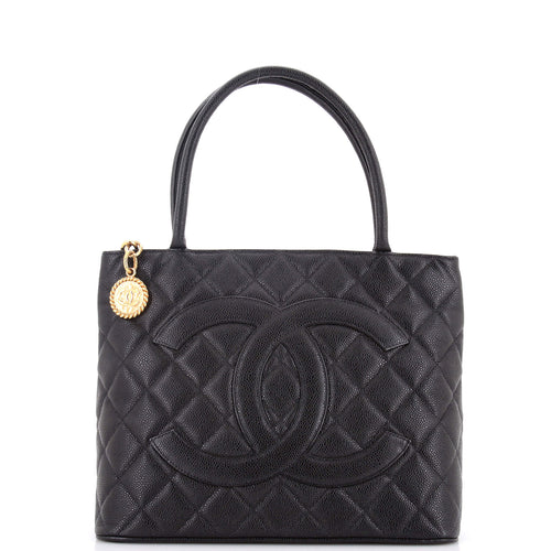CHANEL Medallion Tote Quilted Caviar