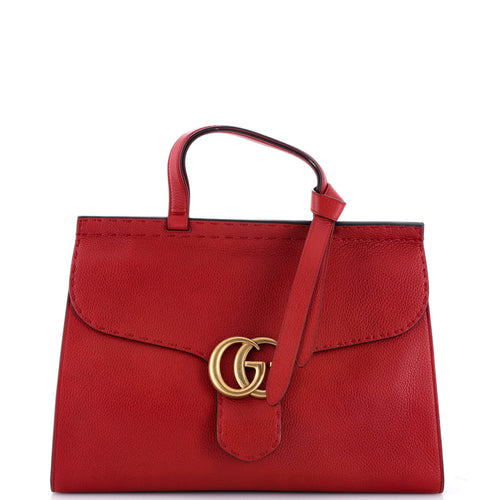 GUCCI GG Marmont Top Handle Bag Leather Medium