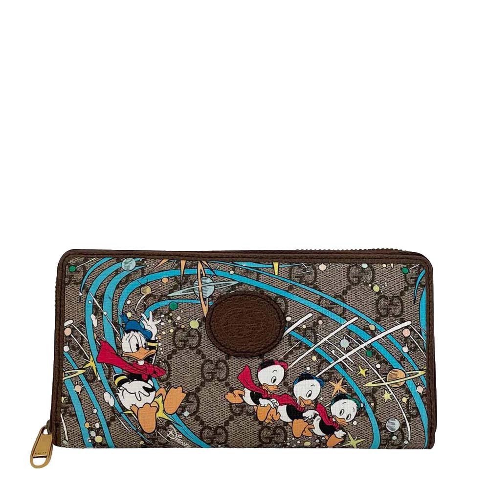 Brown GG Canvas x Disney Donald Duck Continental Wallet