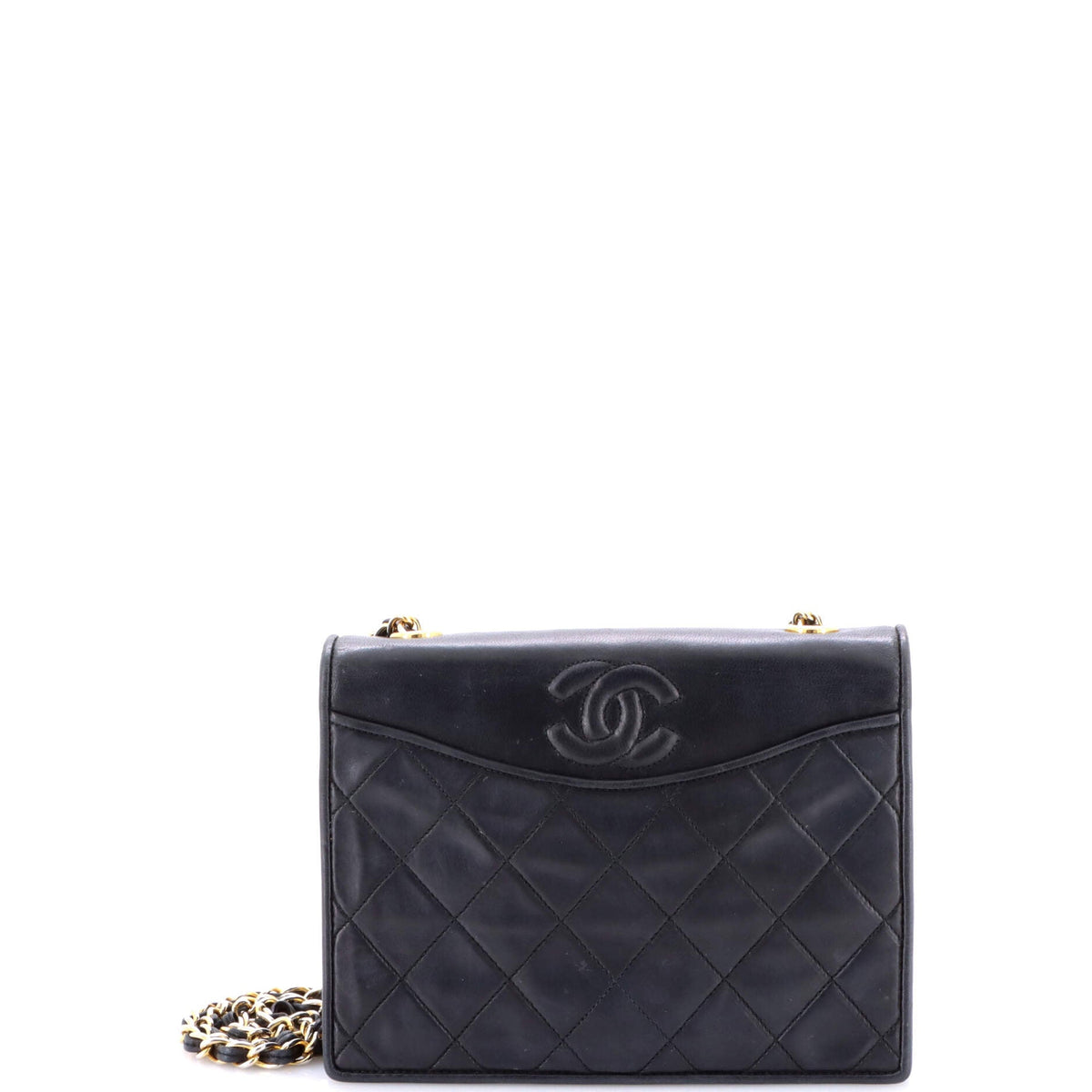 Chanel CHANEL Vintage CC Full Flap Bag Quilted Lambskin Small