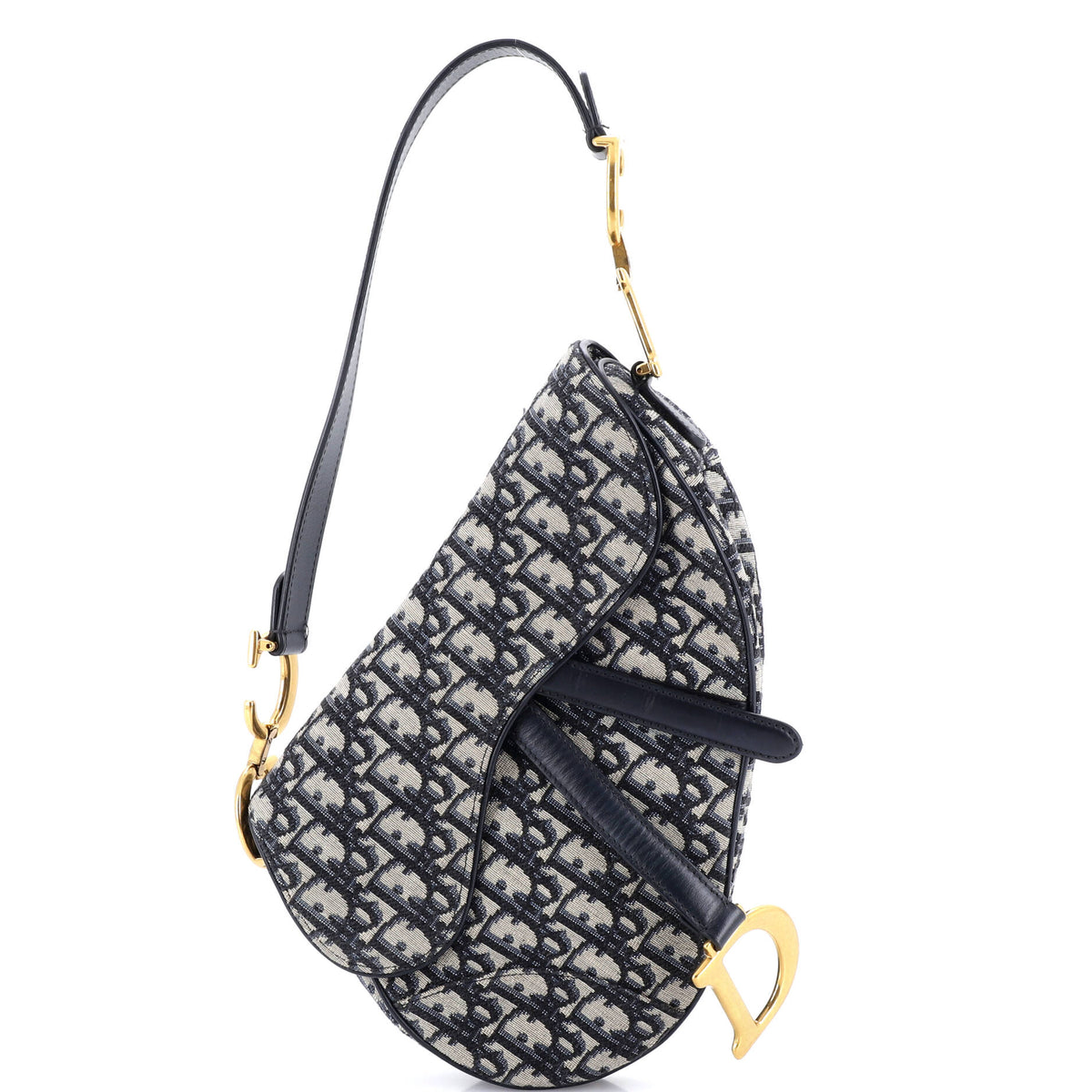 Christian Dior Saddle Handbag Oblique Canvas Medium