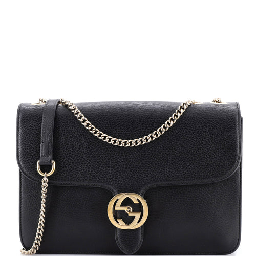 GUCCI Interlocking Shoulder Bag Leather Medium