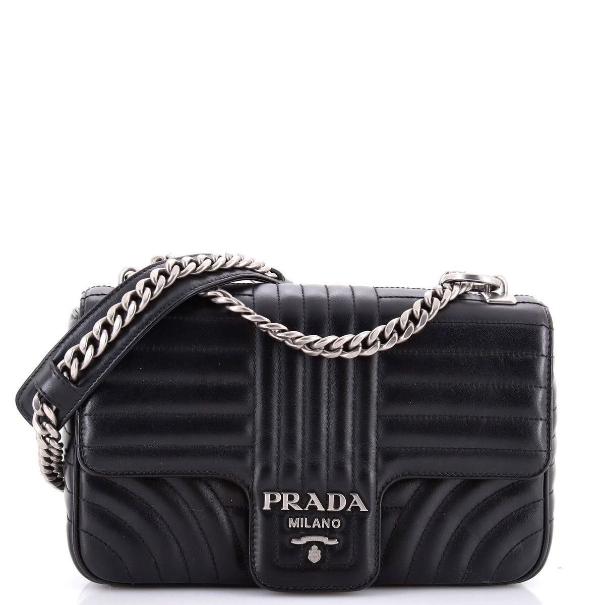 Prada PRADA Chain Flap Shoulder Bag Diagramme Quilted Leather Medium