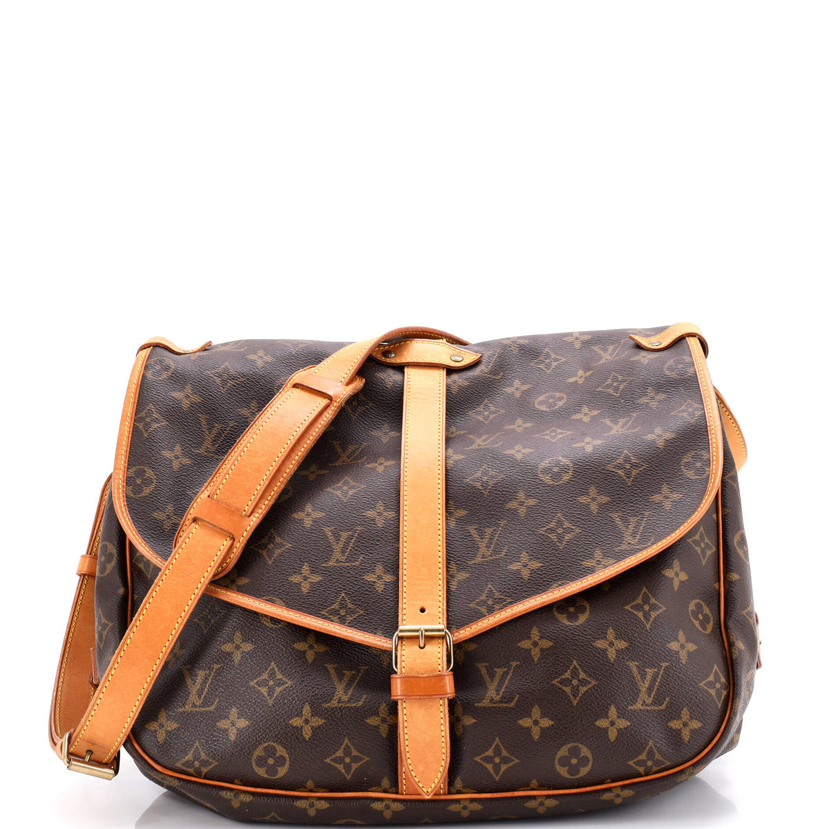 Louis Vuitton Saumur Handbag Monogram Canvas 35