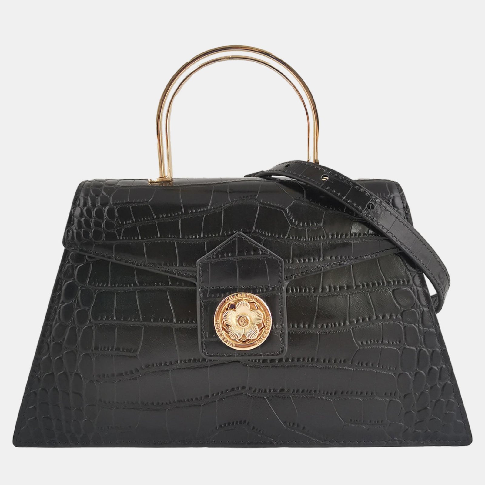 Charriol Black Leather Laetitia Crossbody