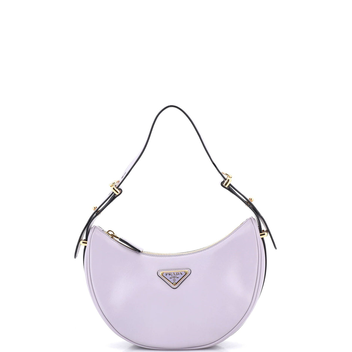 Prada PRADA Arque Half Moon Hobo Leather Small