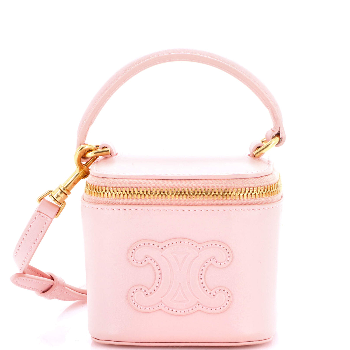 Celine CELINE Cuir Top Handle Vanity Case Leather Mini