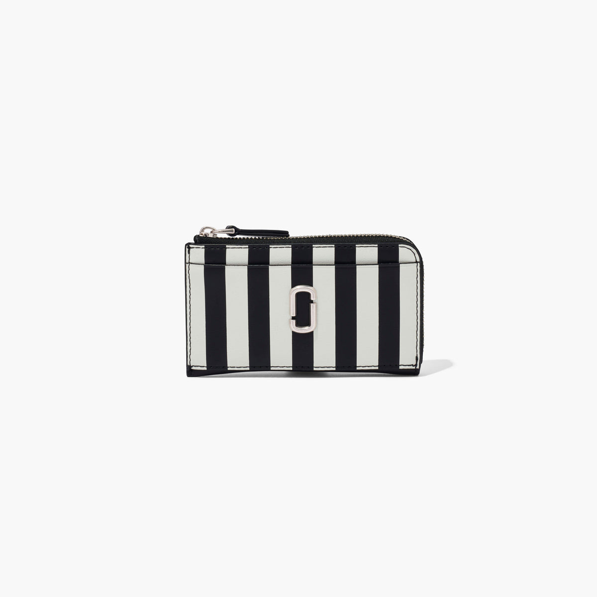 Marc Jacobs The Striped J Marc Top Zip Multi Wallet in Black/White