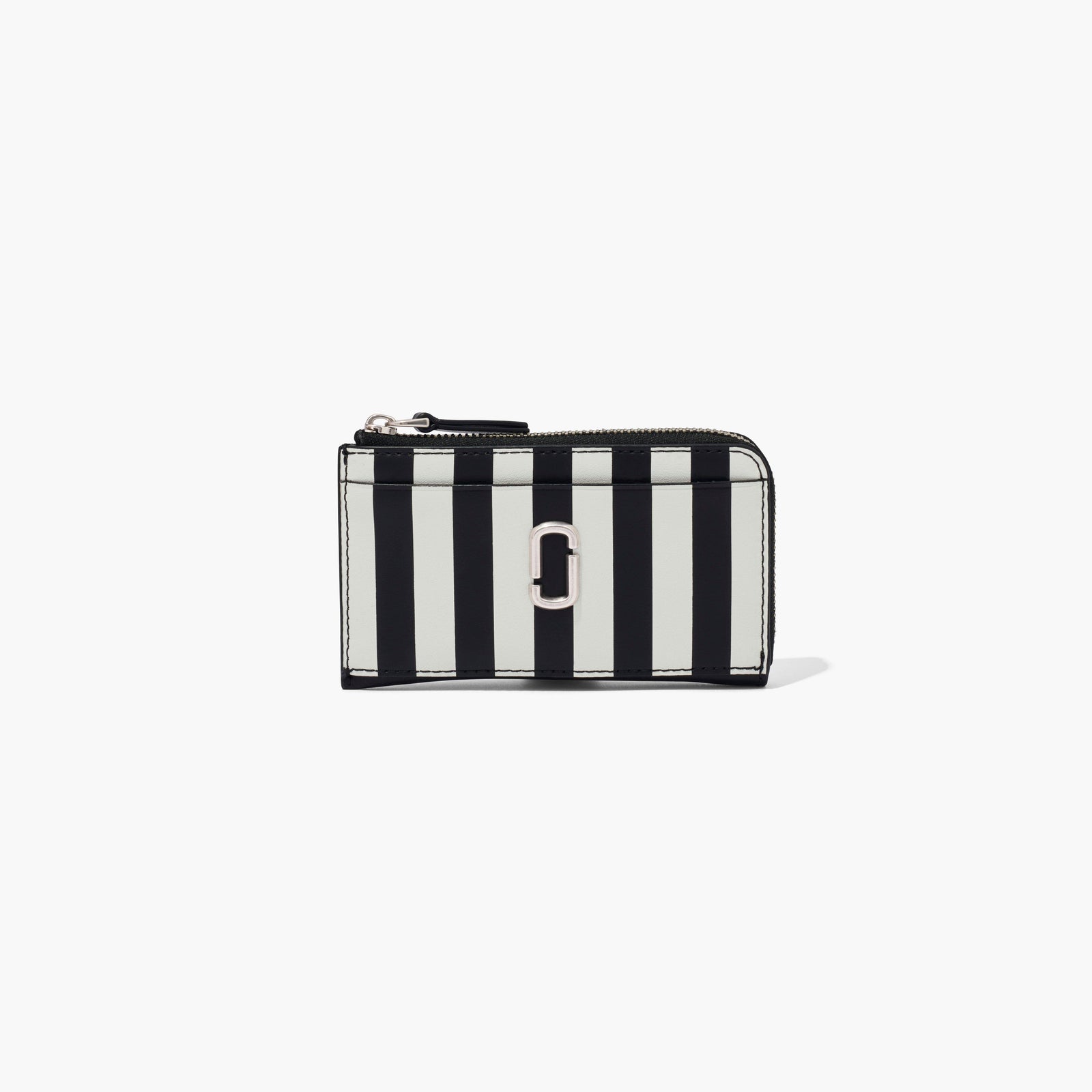 Marc Jacobs Le portefeuille rayé J Marc Top Zip Multi en noir/blanc