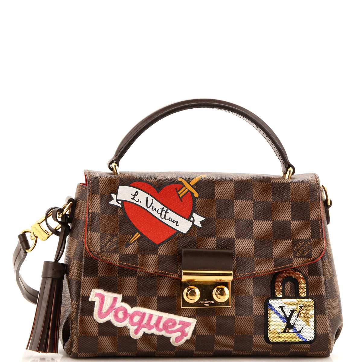 Louis Vuitton Croisette Handbag Limited Edition Patches Damier