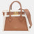 Caramel/White Grained Calfskin Shearling On My Side PM Satchel Bag