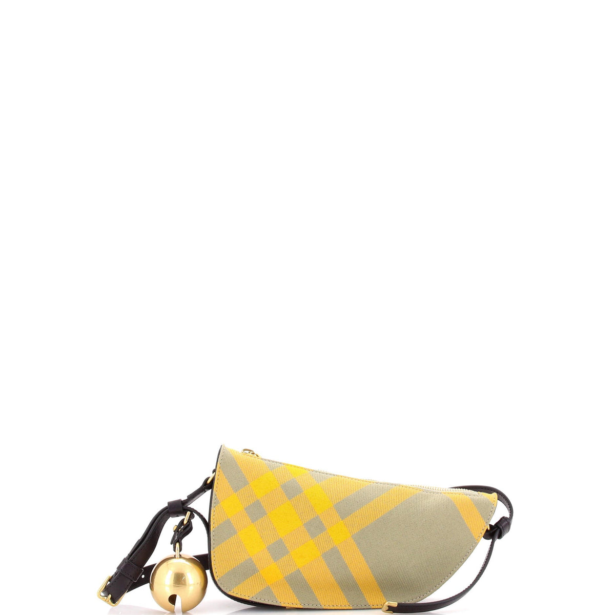 Burberry Shield Sling Shoulder Bag Check Canvas and Leather Mini